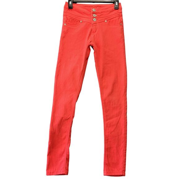 rue21 Red Jeggings Stretch Freedom Flex High Waisted Pants Womens Size 3 Juniors - Picture 1 of 11